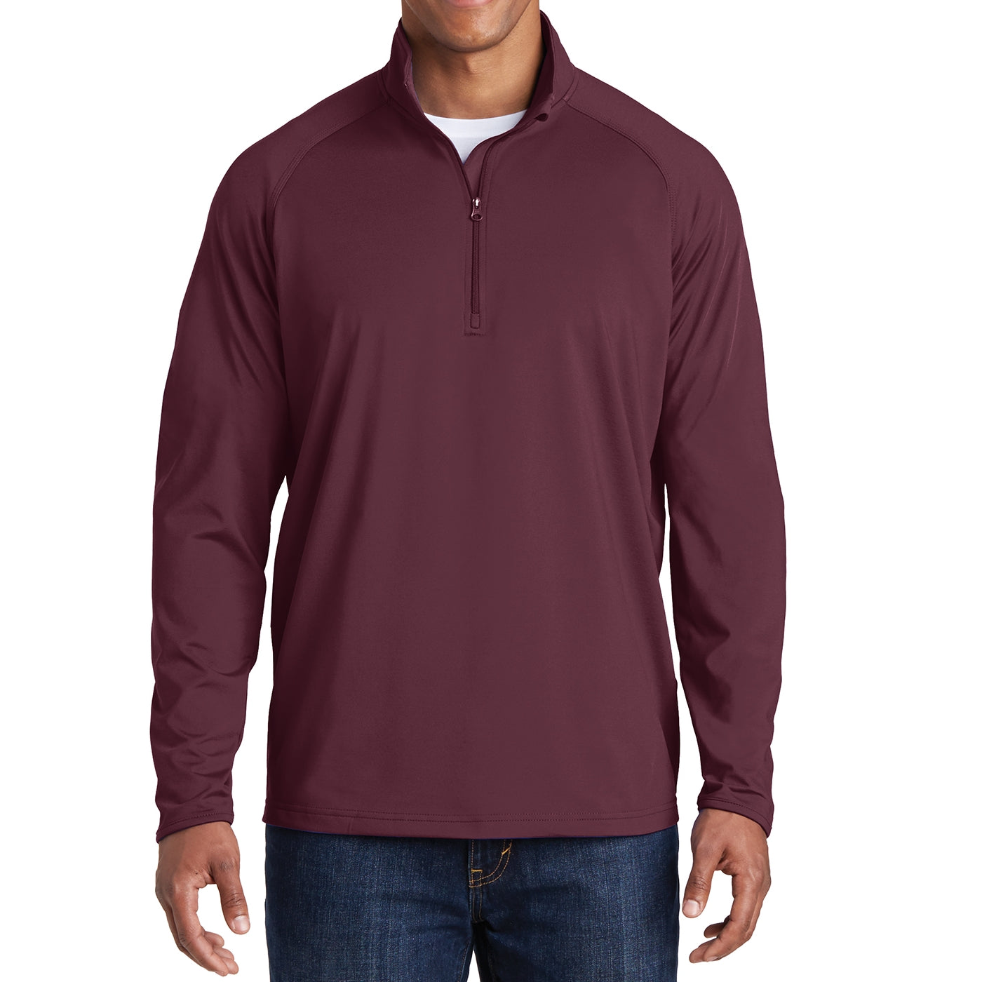 Men's Stretch 1/2 Zip Pullover - Maroon