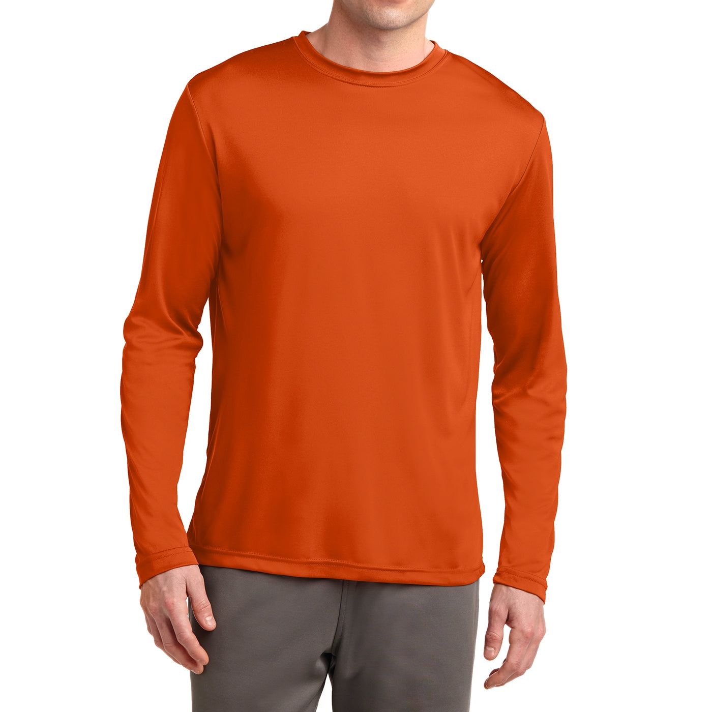 Men's Long Sleeve PosiCharge Competitor Tee - Deep Orange