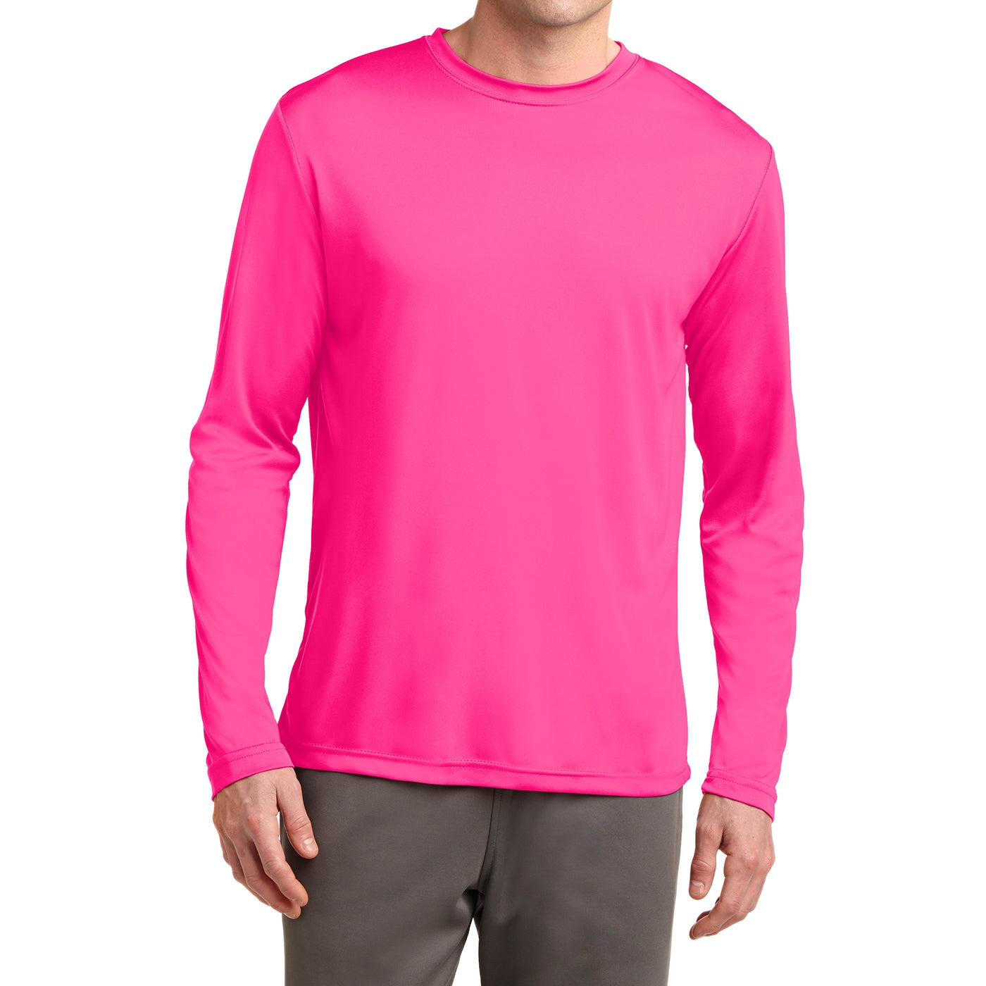 Men's Long Sleeve PosiCharge Competitor Tee - Neon Pink