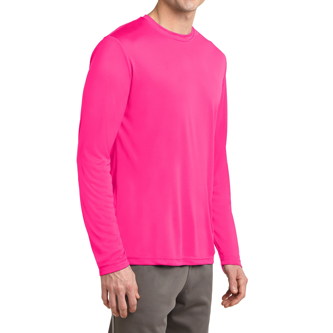 Men's Long Sleeve PosiCharge Competitor Tee - Neon Pink