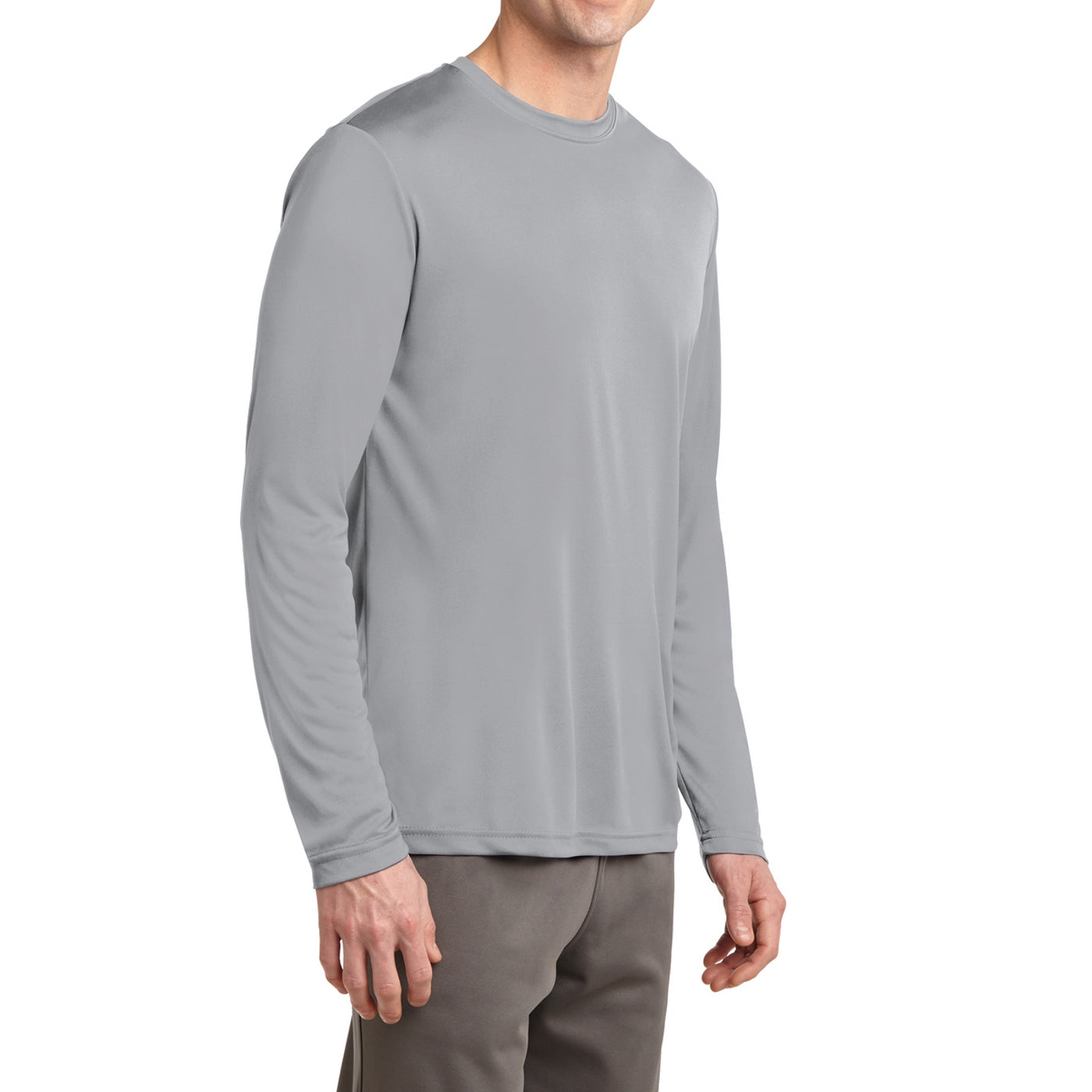 Men's Long Sleeve PosiCharge Competitor Tee - Silver