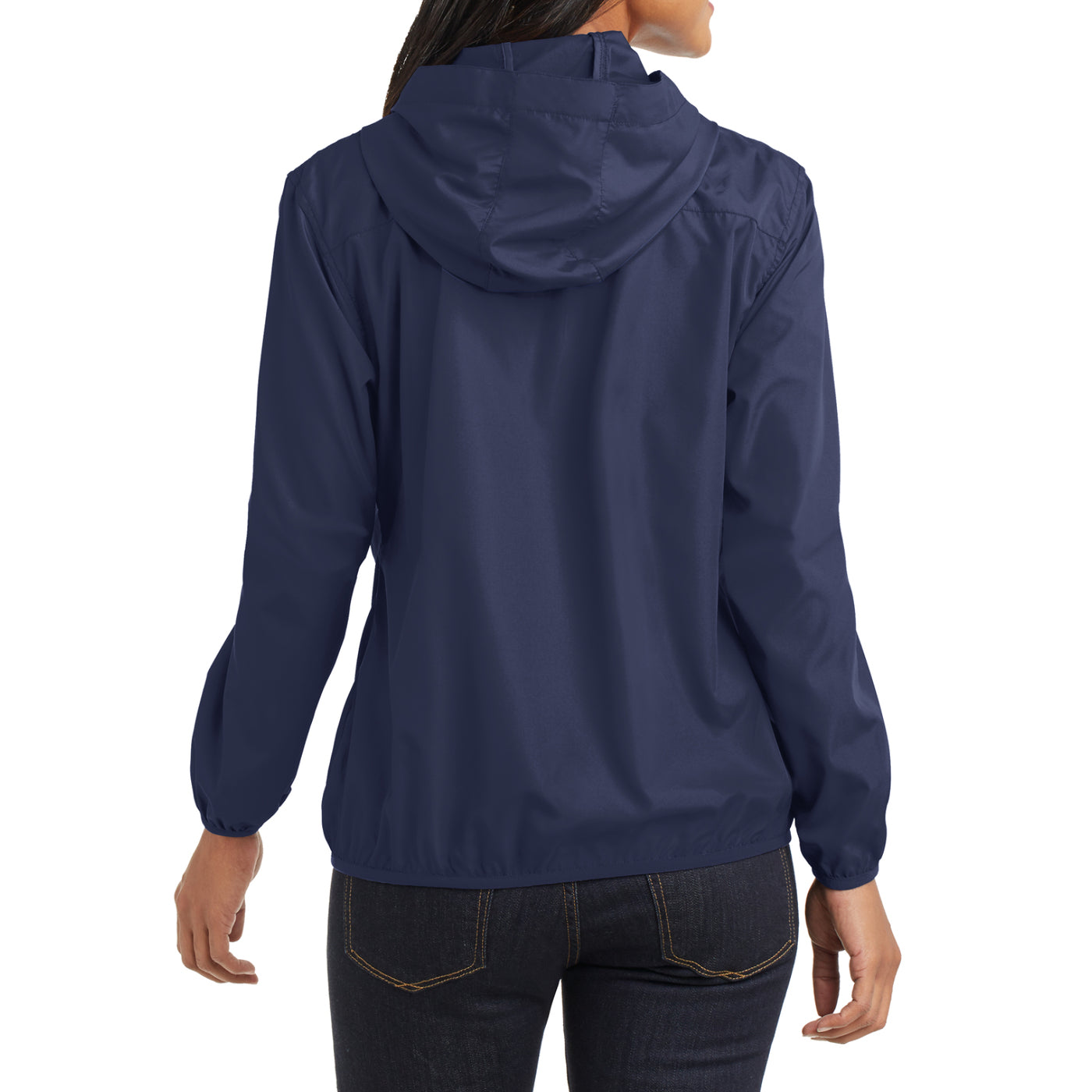 Women's Hooded Essential Jacket - True Navy - Back