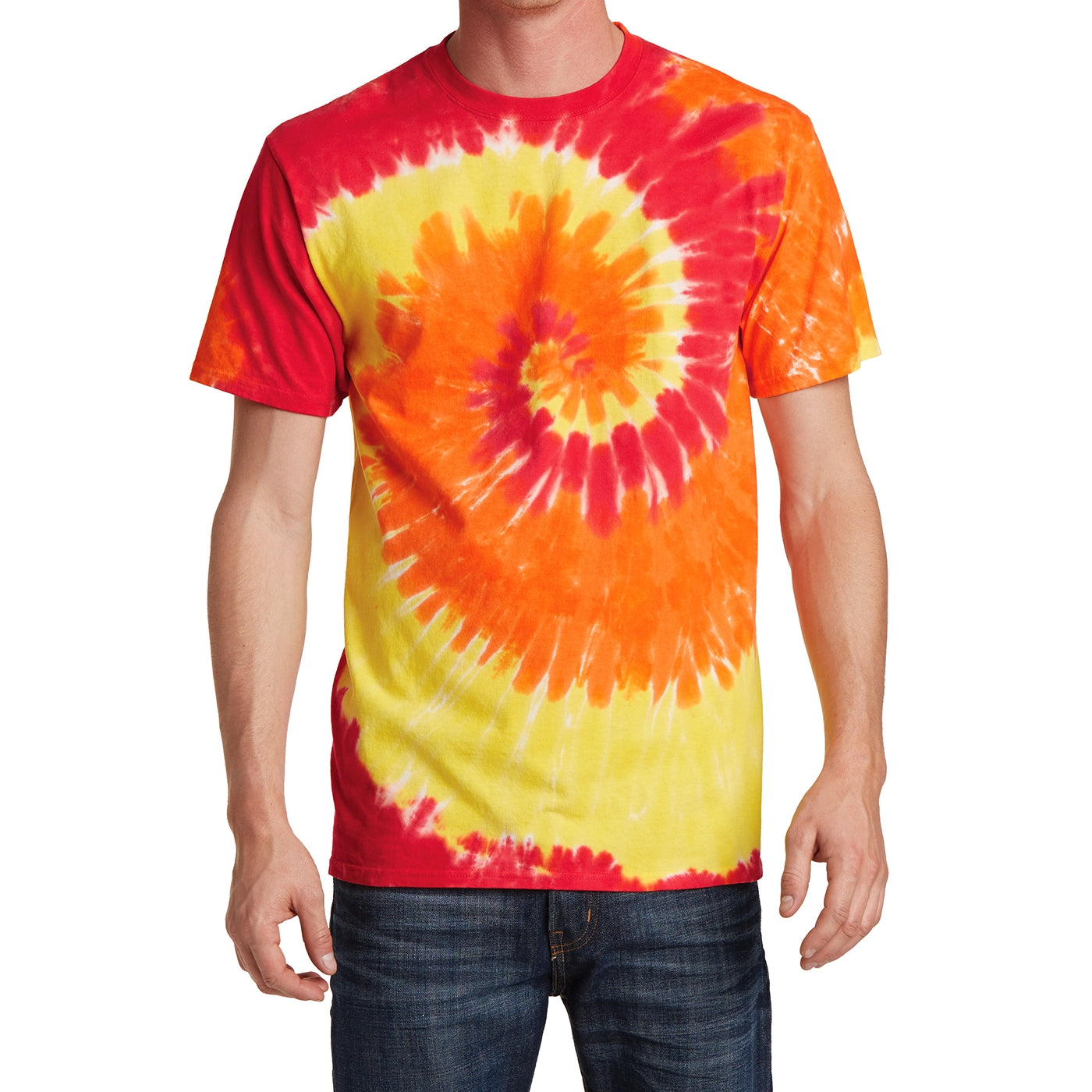 Men's Tie-Dye Tee - Blaze Rainbow - Front