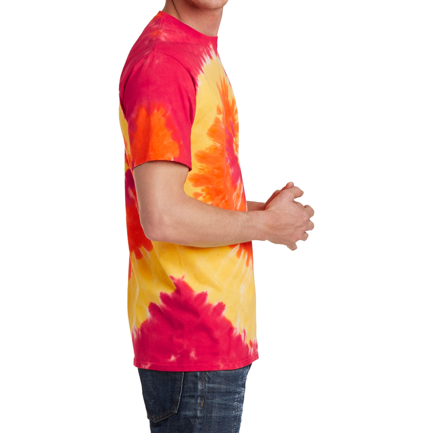 Men's Tie-Dye Tee - Blaze Rainbow - Side