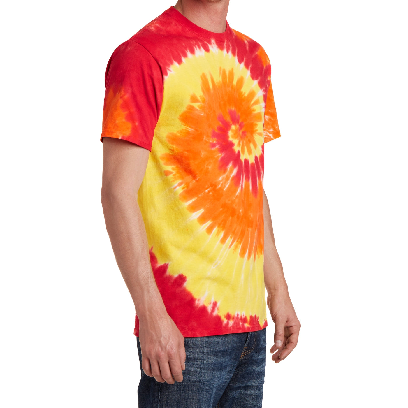 Men's Tie-Dye Tee - Blaze Rainbow - Side