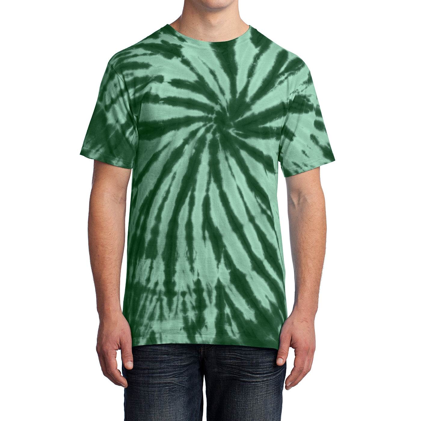 Men's Tie-Dye Tee - Forest Green - Front