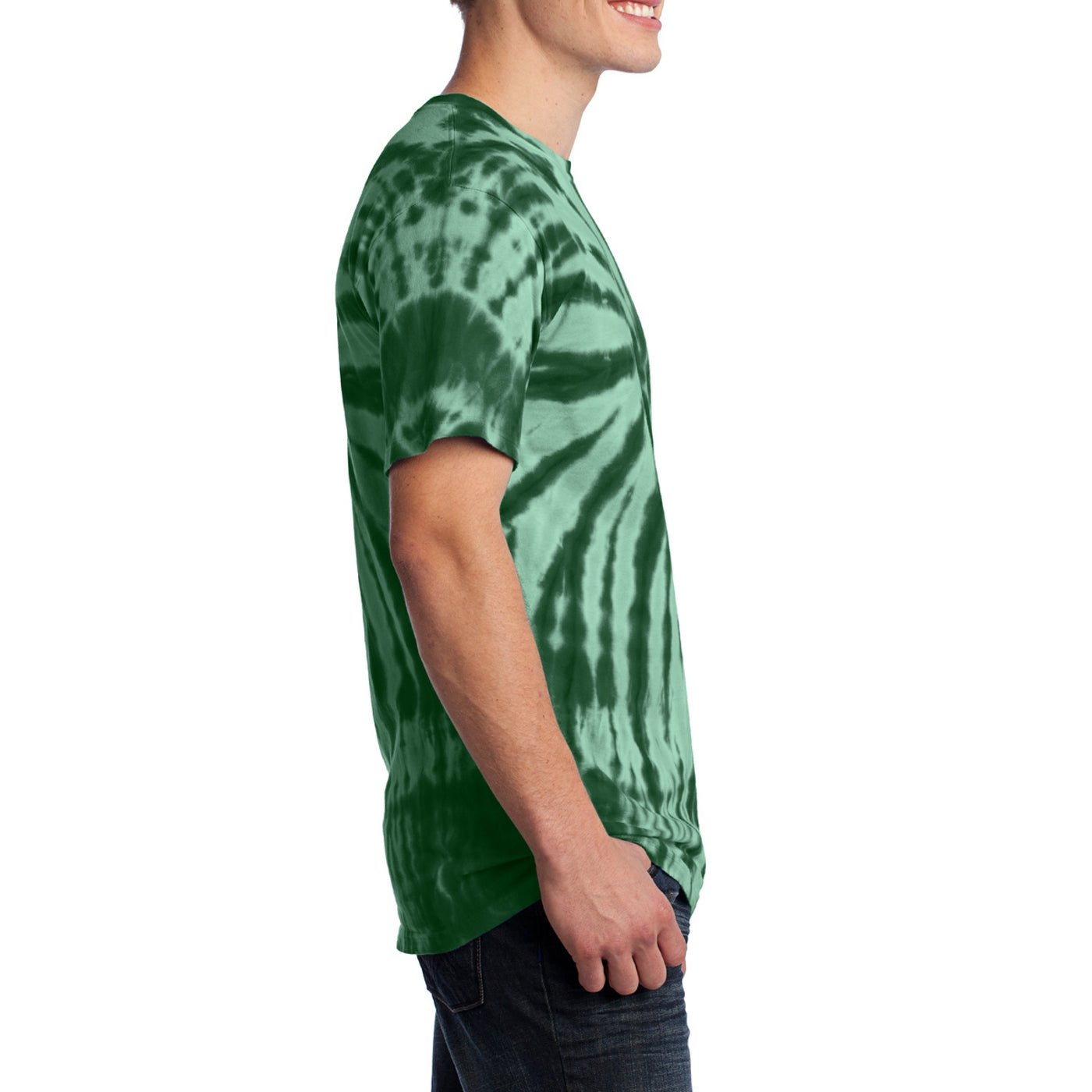 Men's Tie-Dye Tee - Forest Green - Side