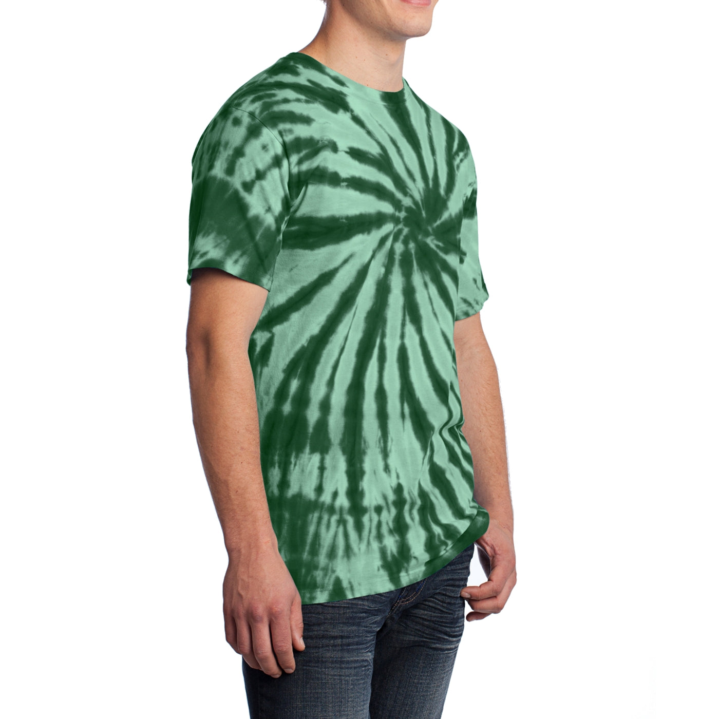 Men's Tie-Dye Tee - Forest Green - Side