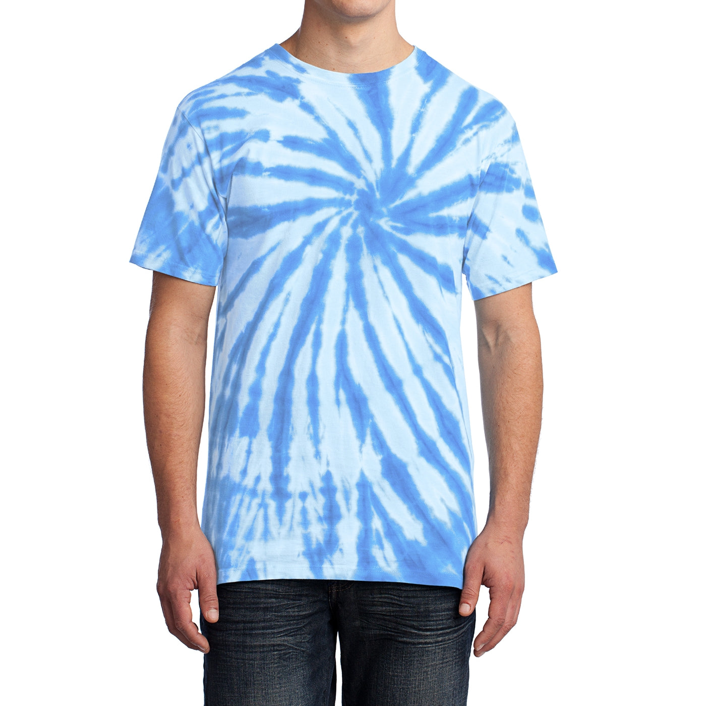 Men's Tie-Dye Tee - Light Blue - Front