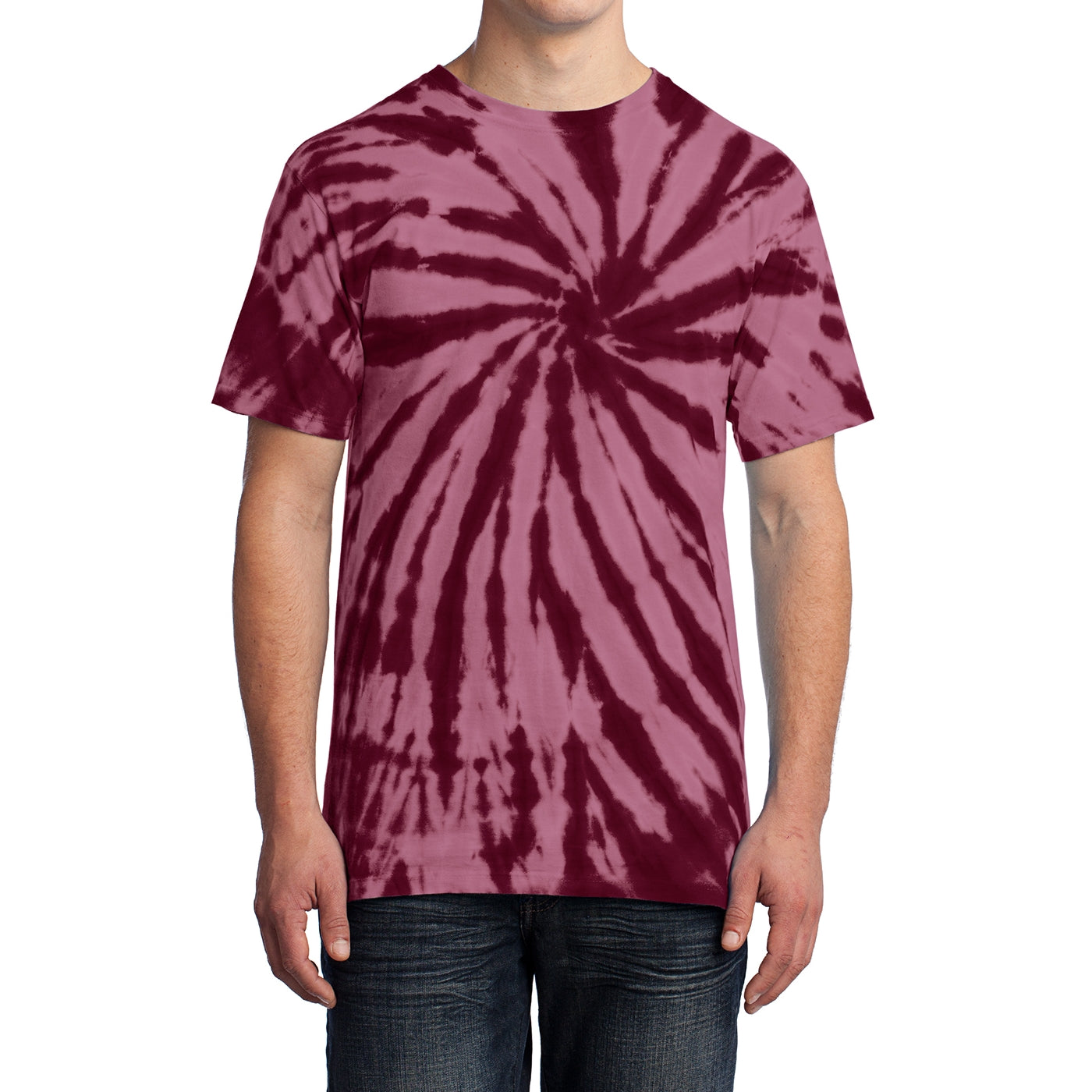Men's Tie-Dye Tee - Maroon - Front