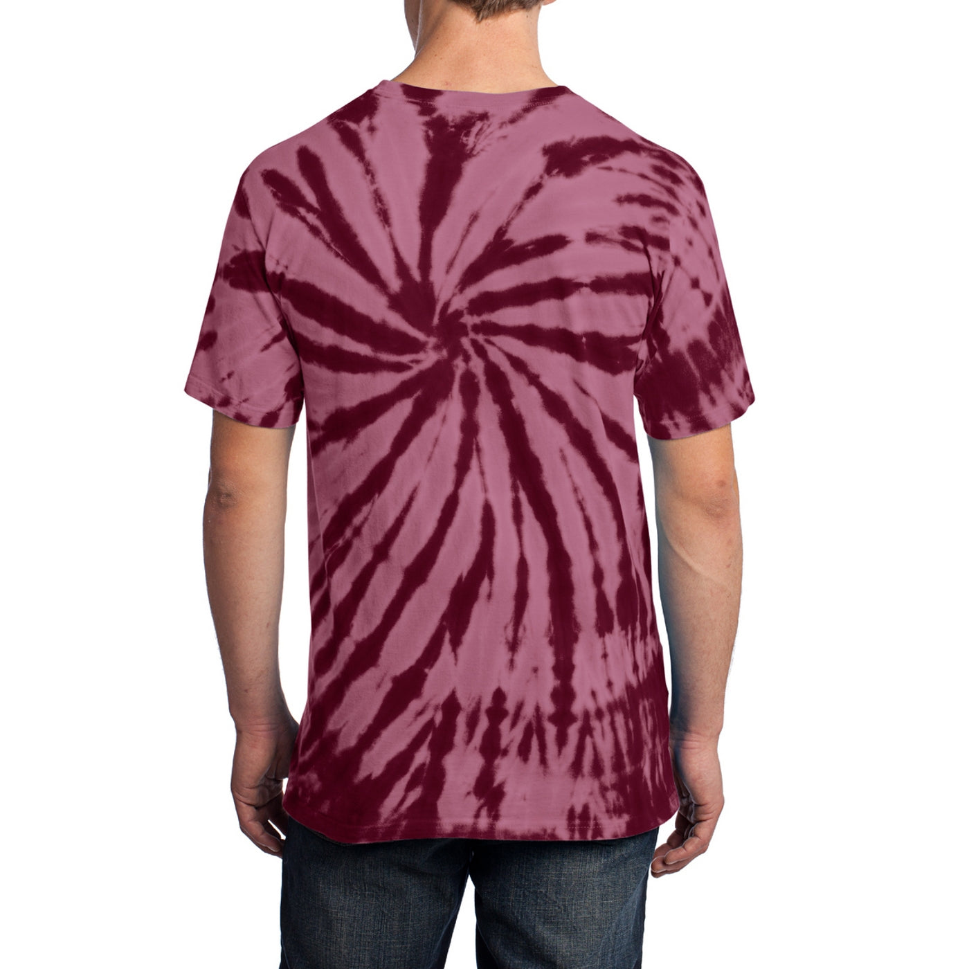 Men's Tie-Dye Tee - Maroon - Back