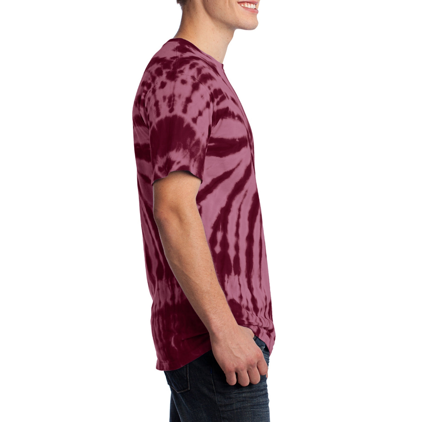 Men's Tie-Dye Tee - Maroon - Side