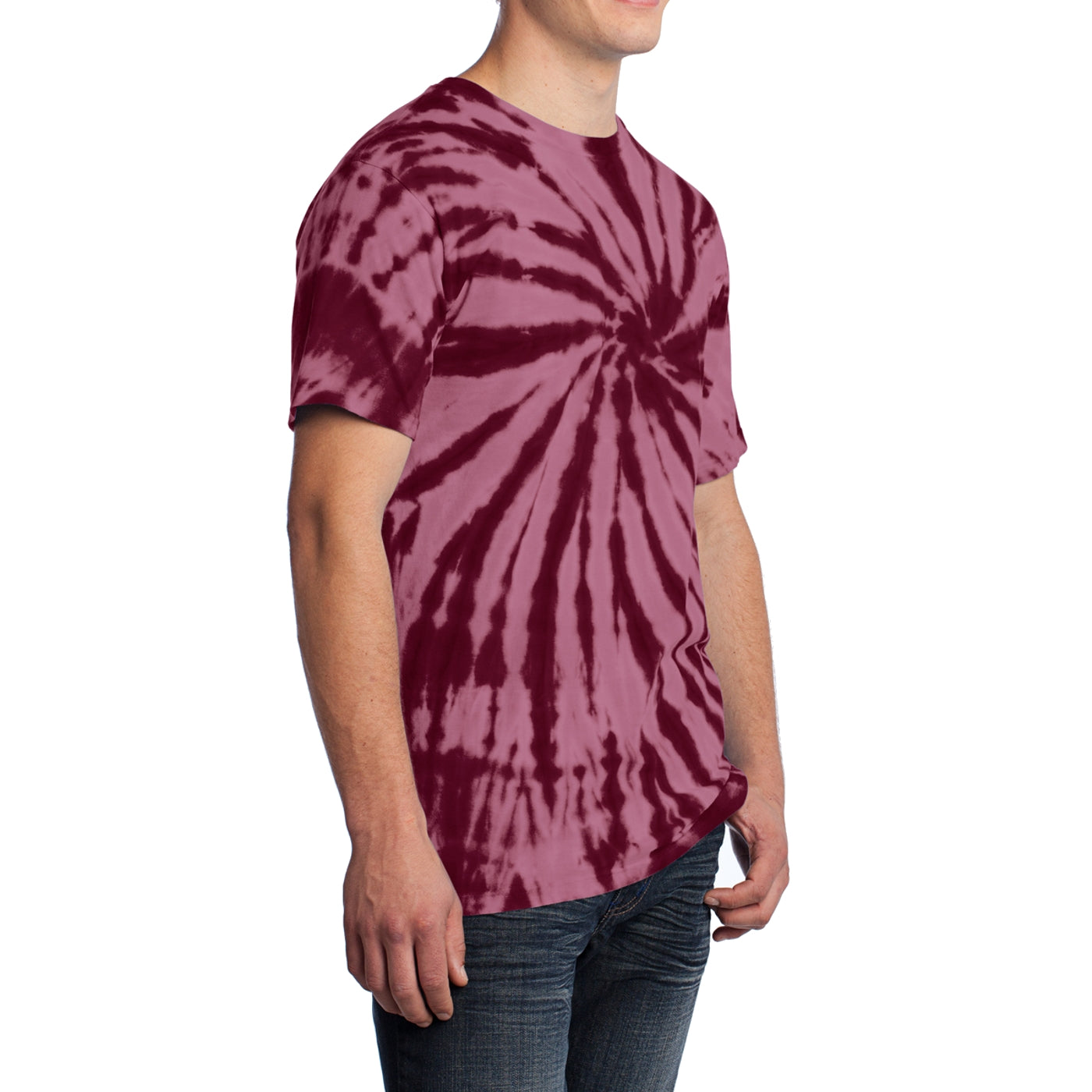 Men's Tie-Dye Tee - Maroon - Side