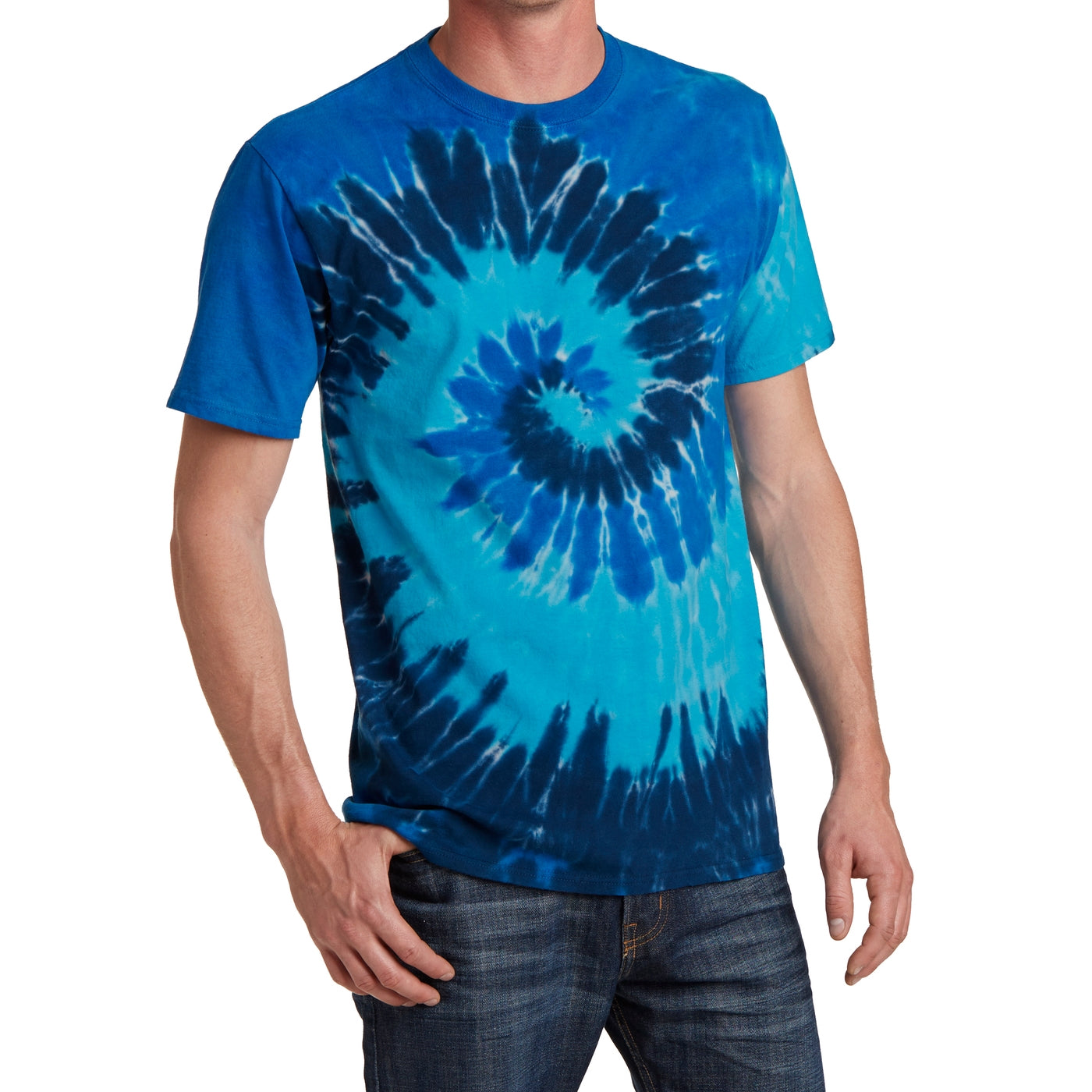 Men's Tie-Dye Tee - Ocean Rainbow - Side