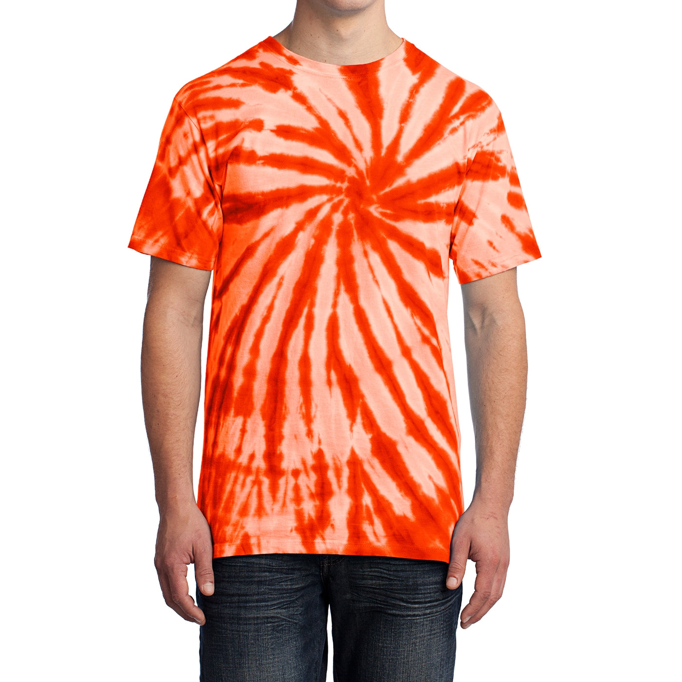 Men's Tie-Dye Tee - Orange - Front
