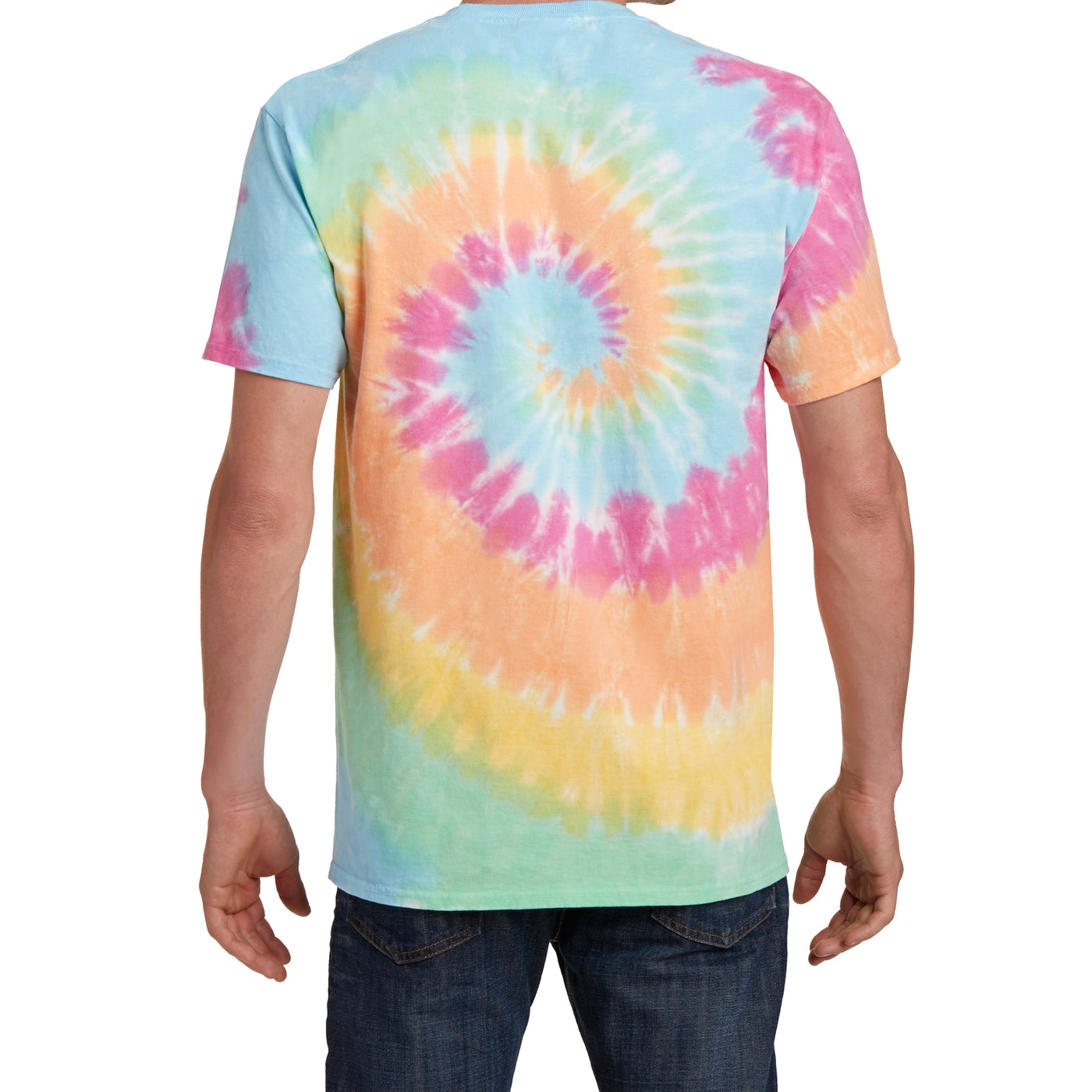 Men's Tie-Dye Tee - Pastel Rainbow - Back