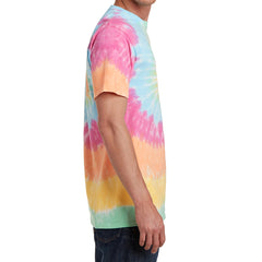 Men's Tie-Dye Tee -  Pastel Rainbow - Side