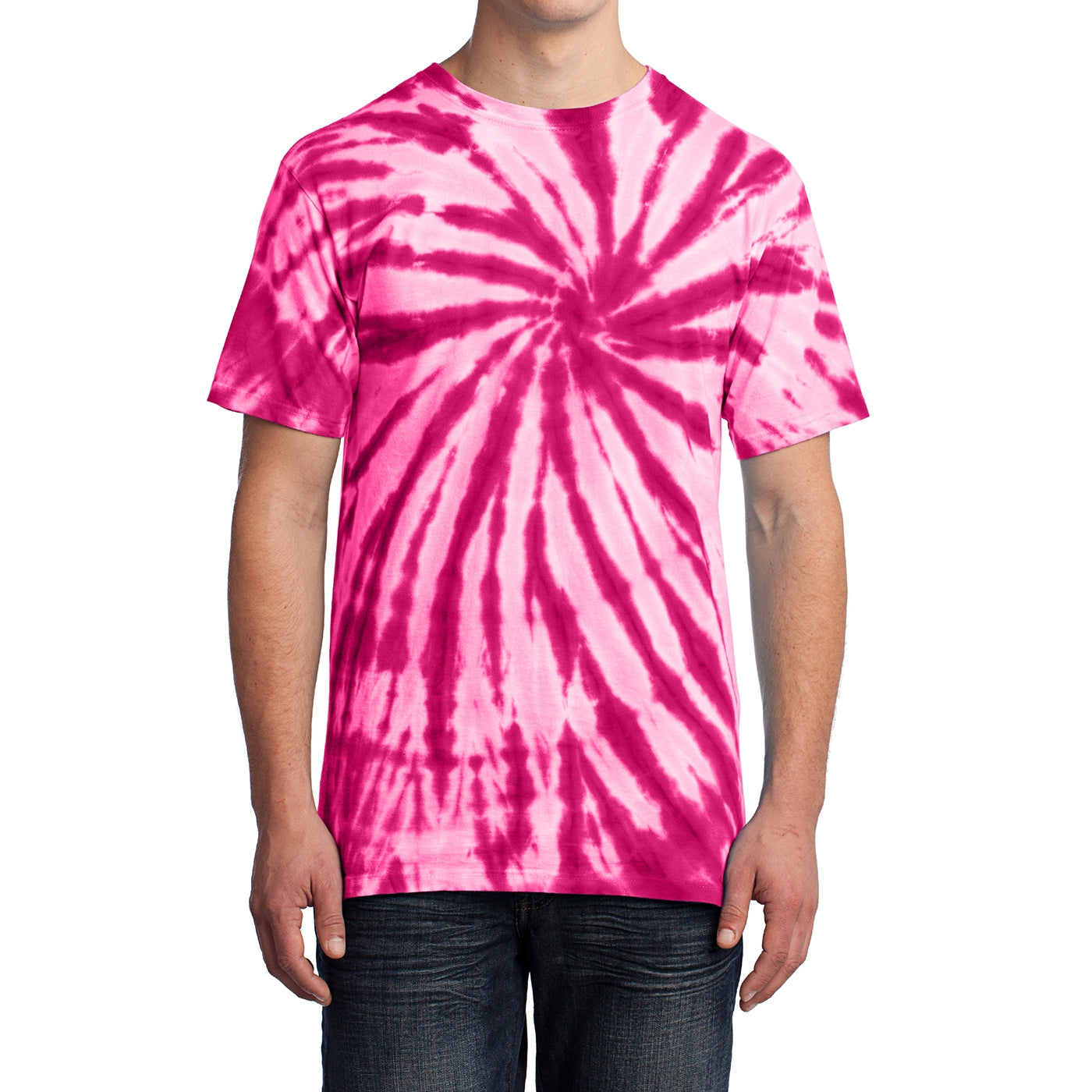 Men's Tie-Dye Tee - Pink - Front