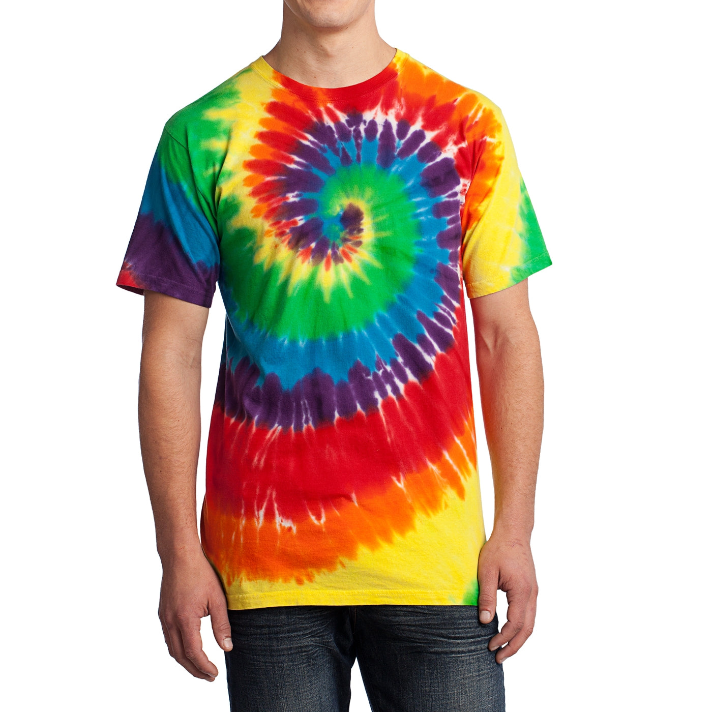 Men's Tie-Dye Tee - Rainbow - Front