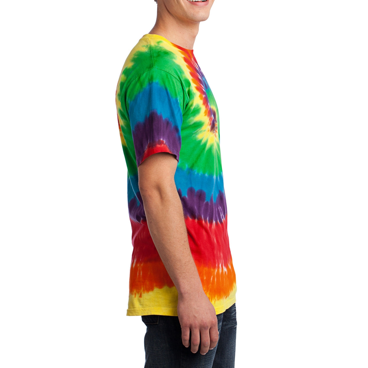 Men's Tie-Dye Tee - Rainbow - Side