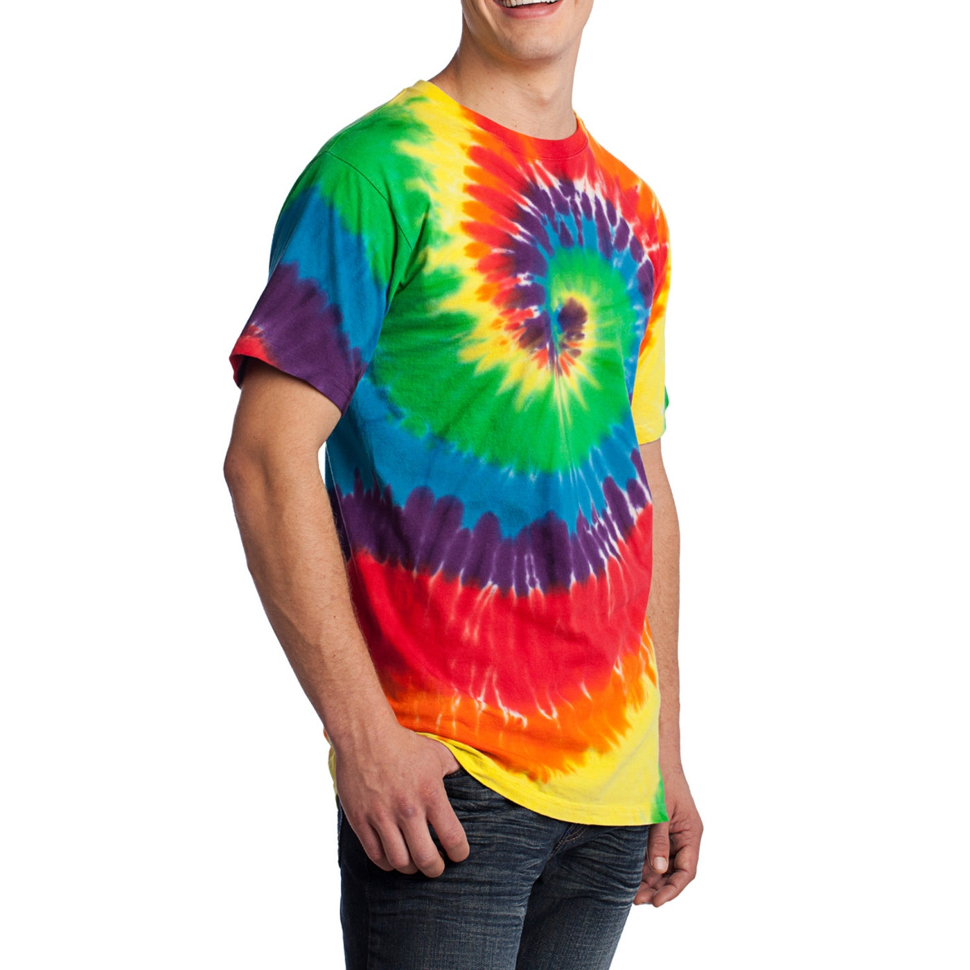 Men's Tie-Dye Tee - Rainbow - Side