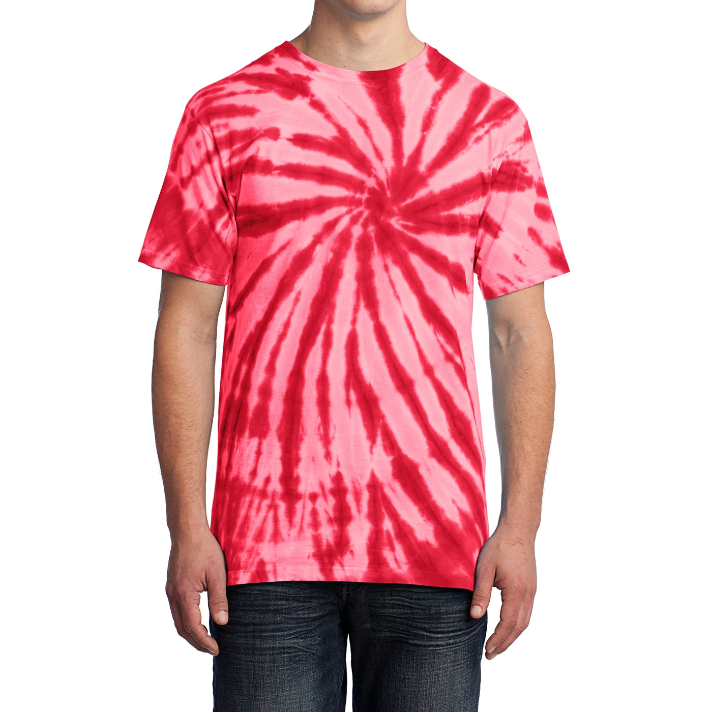 Men's Tie-Dye Tee - Red - Front