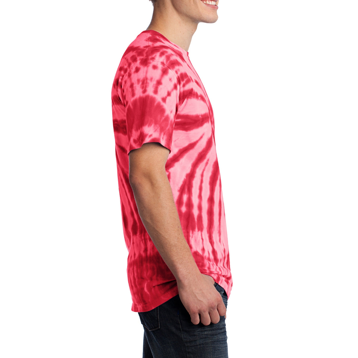 Men's Tie-Dye Tee - Red - Side