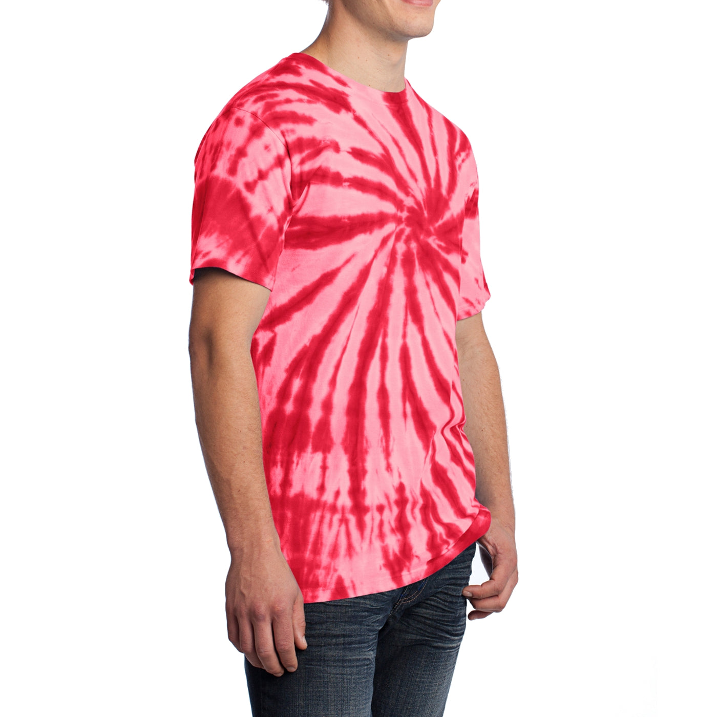 Men's Tie-Dye Tee - Red - Side