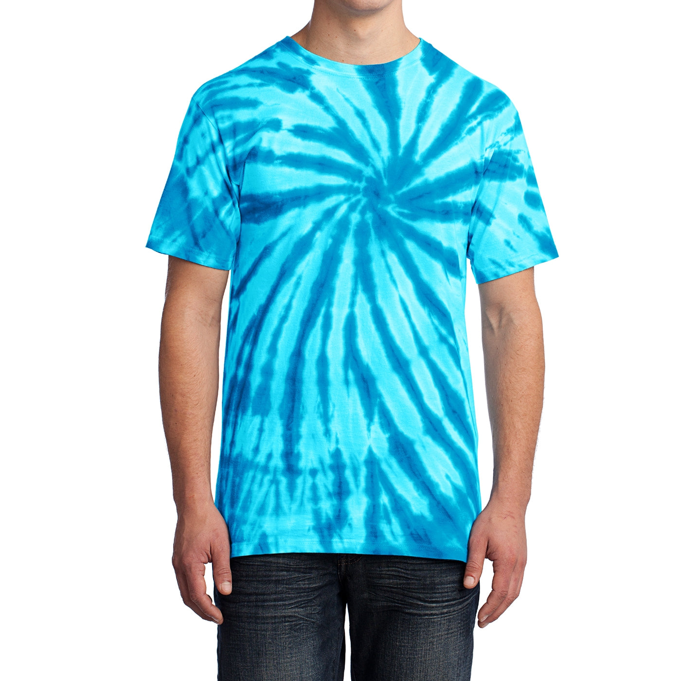 Men's Tie-Dye Tee - Turquoise - Front