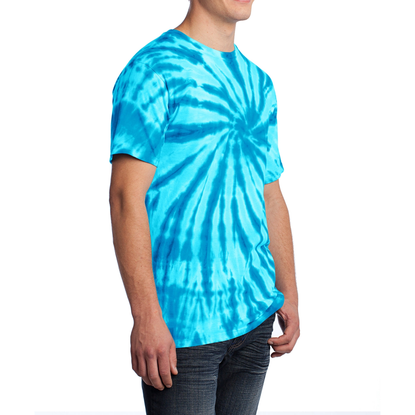 Men's Tie-Dye Tee - Turquoise - Side