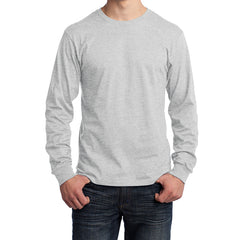 Men's Long Sleeve Core Cotton Tee - Ash - Front