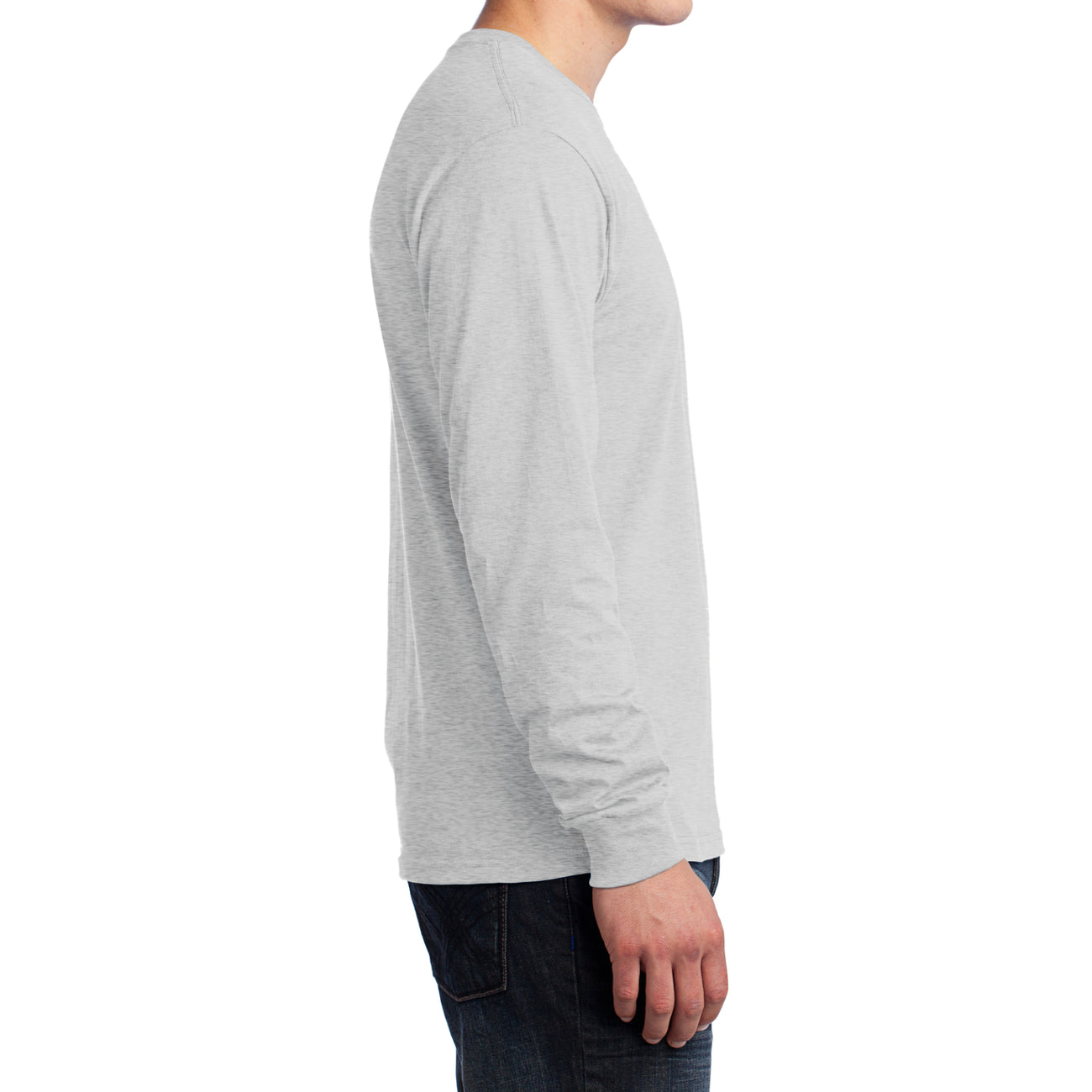 Men's Long Sleeve Core Cotton Tee - Ash - Side