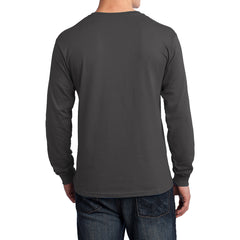 Men's Long Sleeve Core Cotton Tee - Charcoal - Back