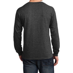 Men's Long Sleeve Core Cotton Tee - Dark Heather Grey - Back