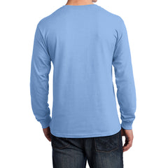 Men's Long Sleeve Core Cotton Tee - Light Blue - Back