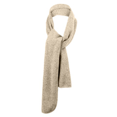 Heathered Knit Scarf Oatmeal Heather/ Brown