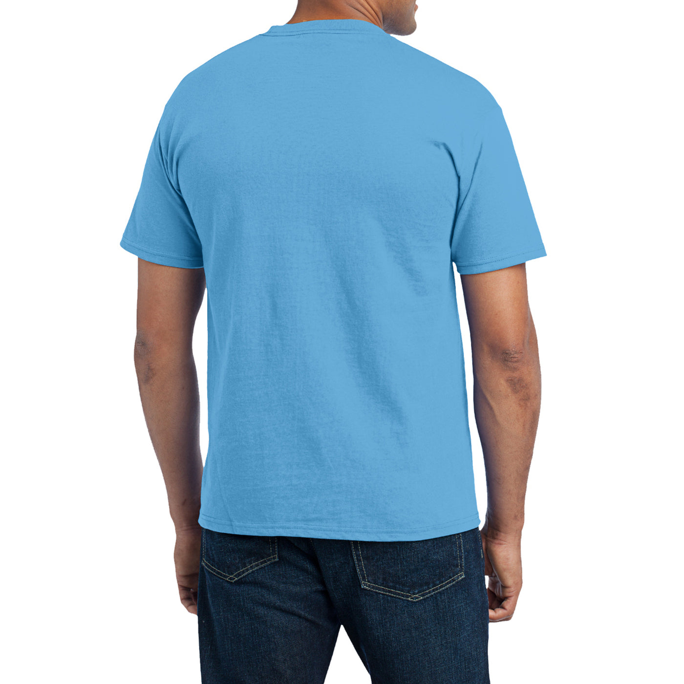 Men's Core Blend Pocket Tee - Aquatic Blue – Back
