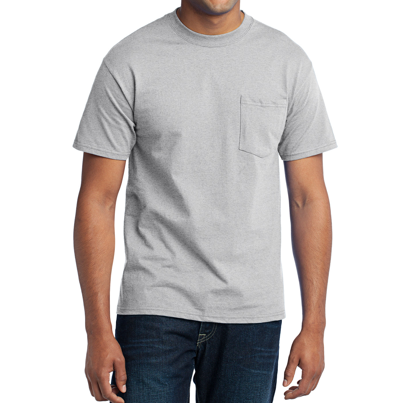 Men's Core Blend Pocket Tee - Ash – Front