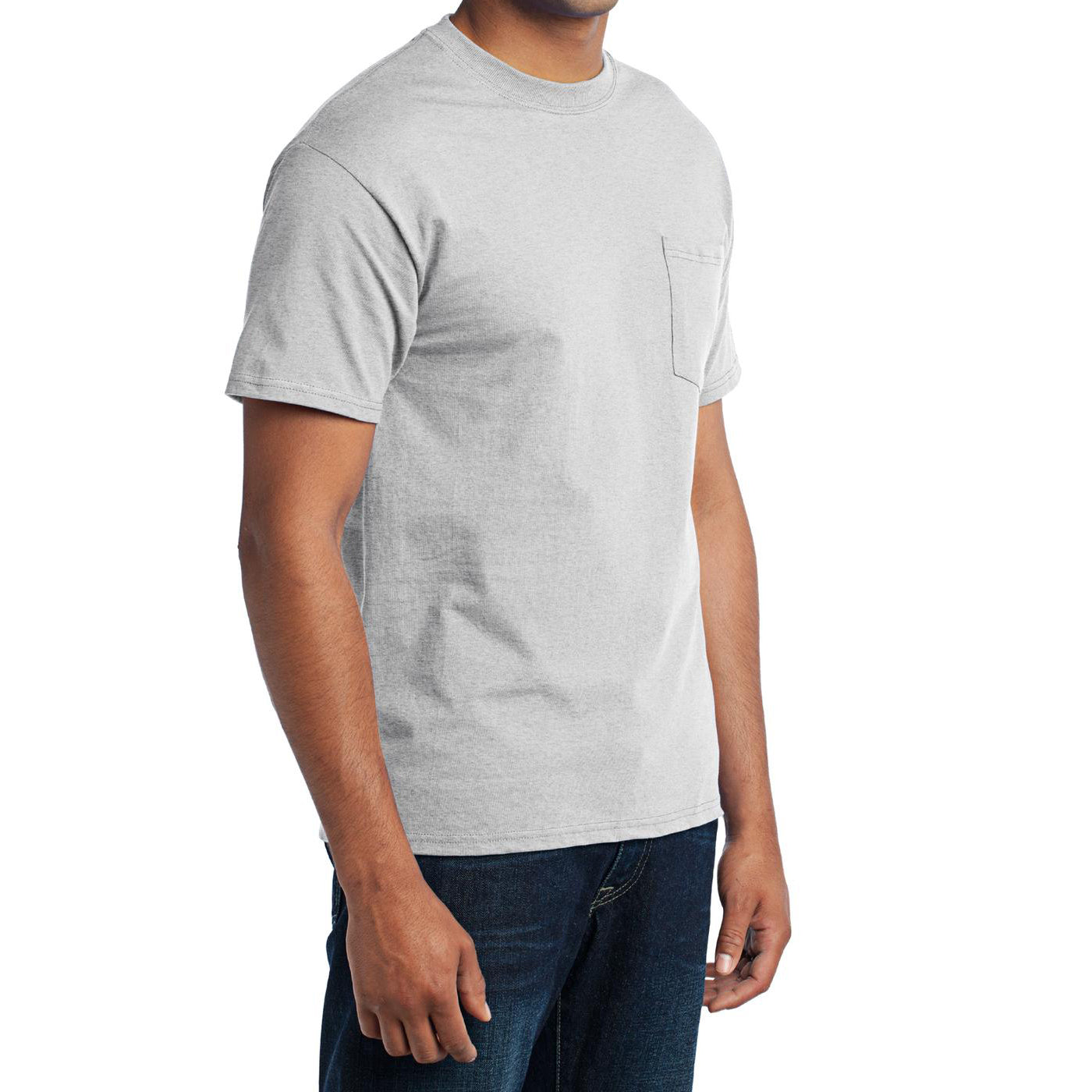 Men's Core Blend Pocket Tee - Ash – Side