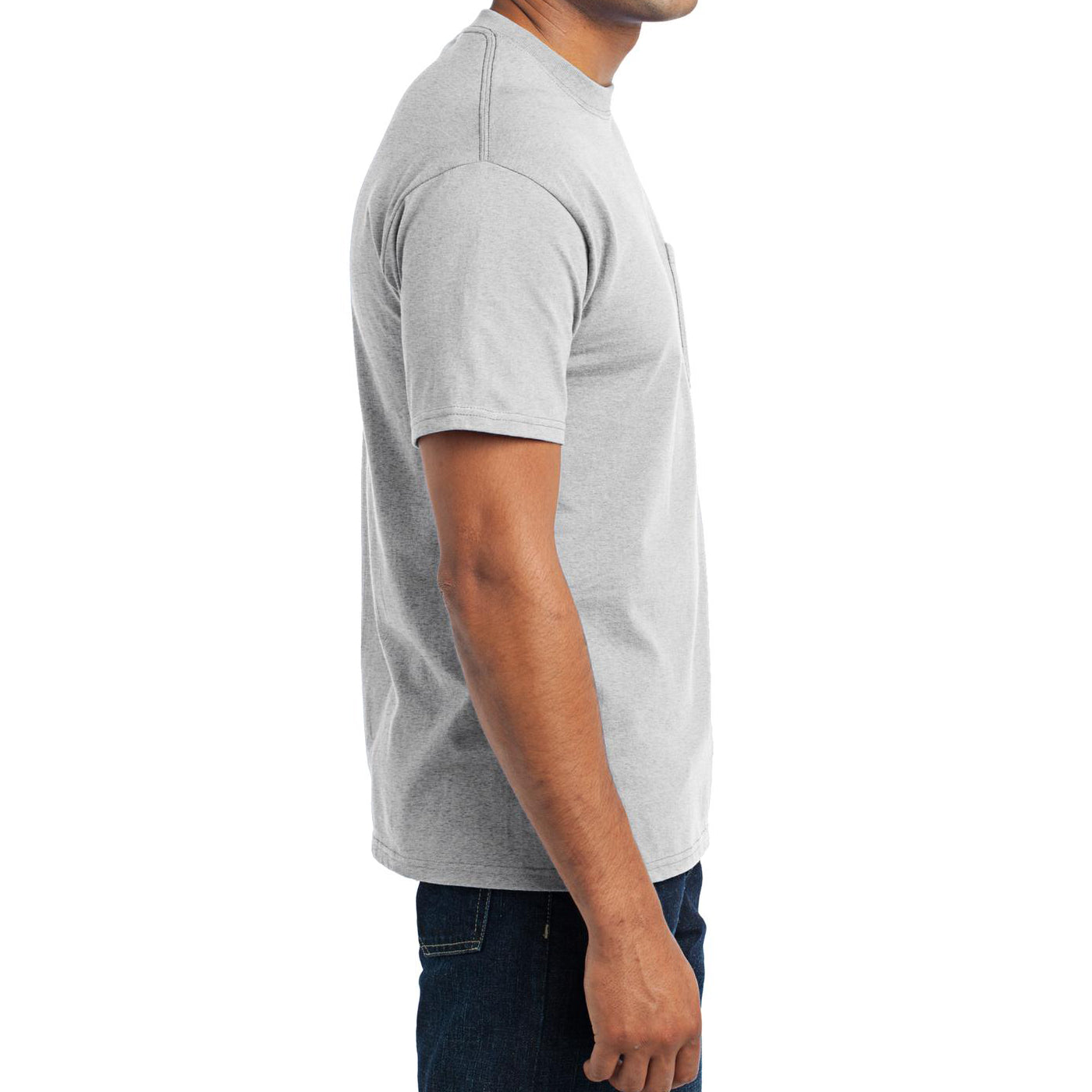 Men's Core Blend Pocket Tee - Ash – Side