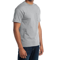 Men's Core Blend Pocket Tee - Athletic Heather – Side