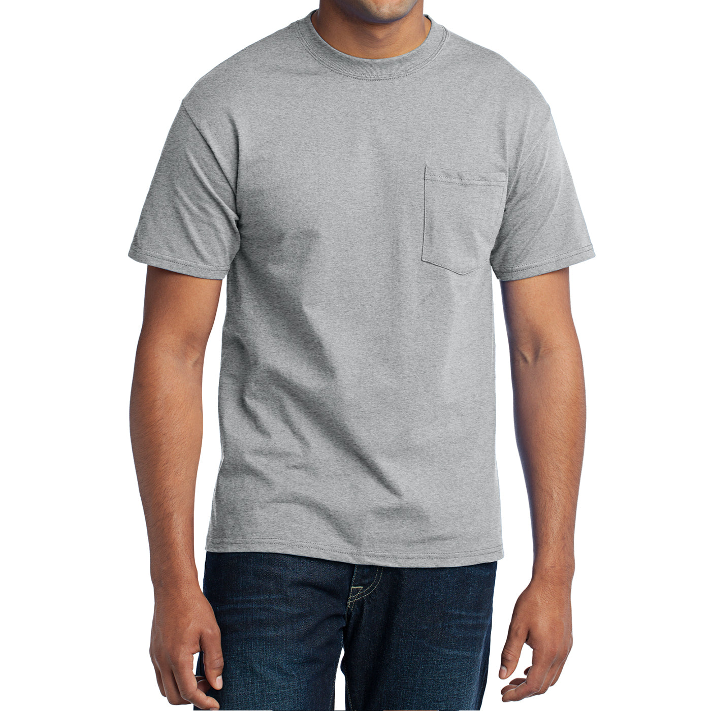 Men's Core Blend Pocket Tee - Athletic Heather – Front