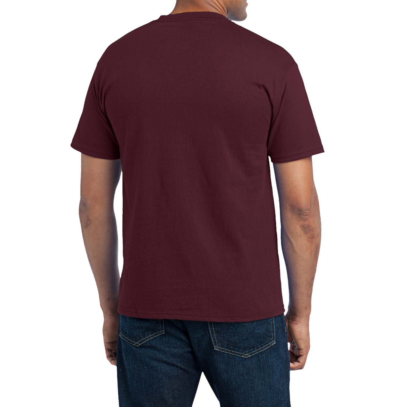 Men's Core Blend Pocket Tee - Athletic Maroon – Back