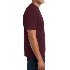 Men's Core Blend Pocket Tee - Athletic Maroon – Side