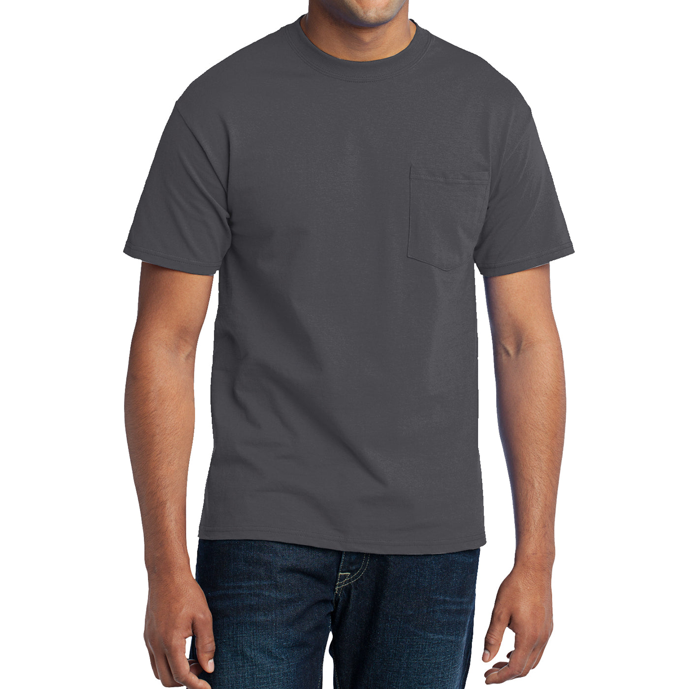 Men's Core Blend Pocket Tee - Charcoal – Front
