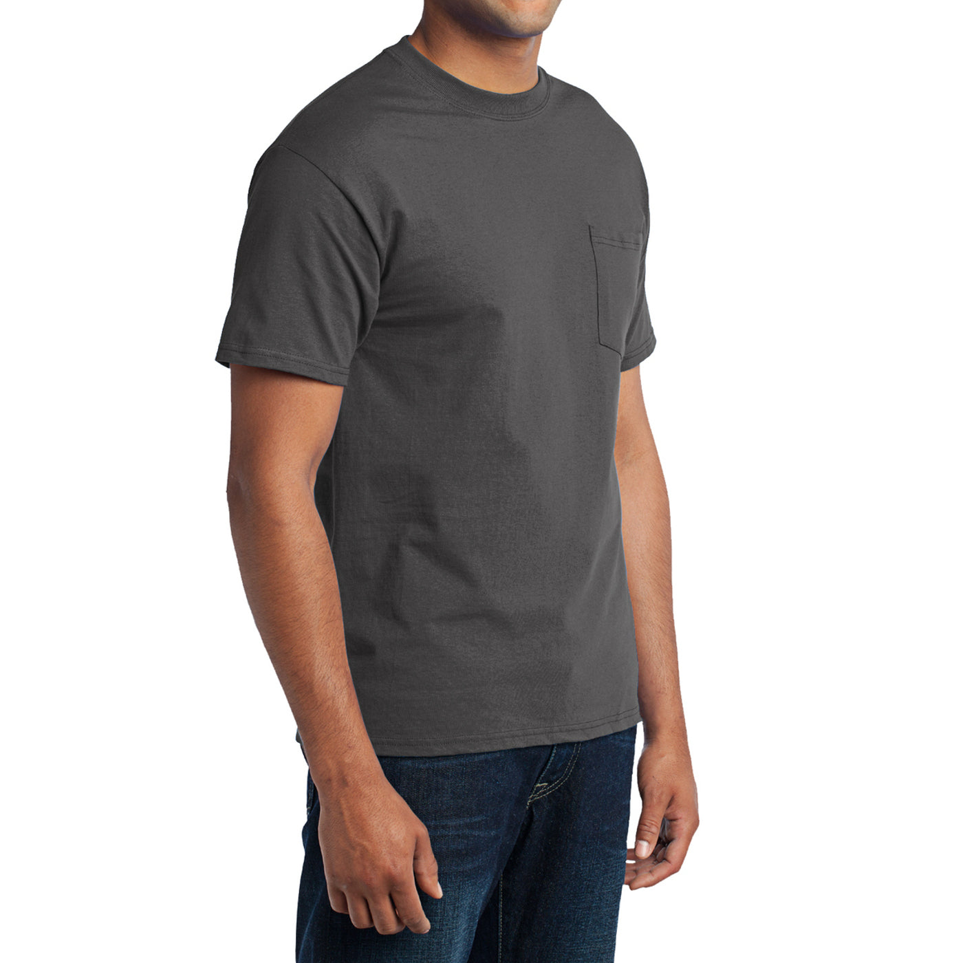 Men's Core Blend Pocket Tee - Charcoal – Side
