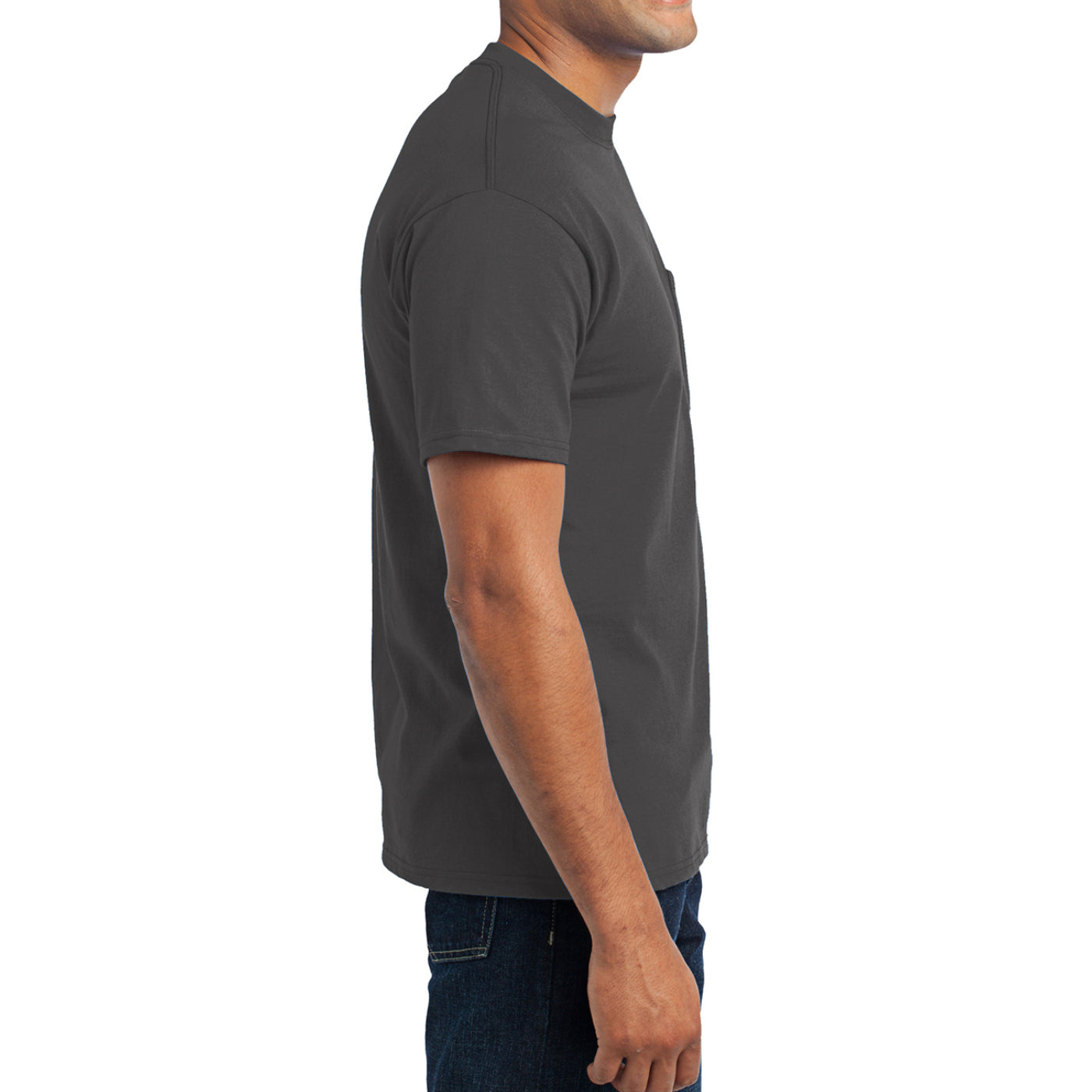 Men's Core Blend Pocket Tee - Charcoal – Side