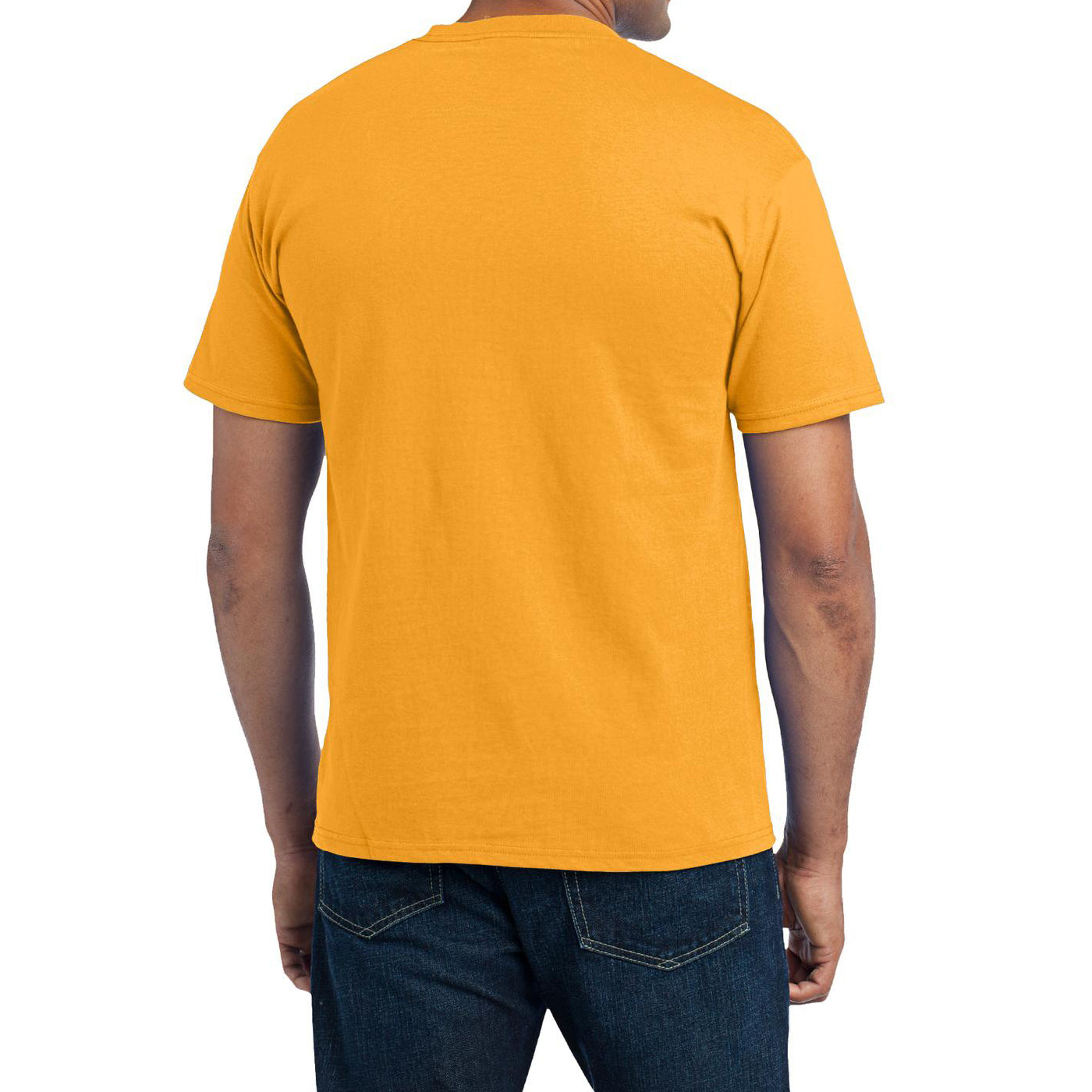 Men's Core Blend Pocket Tee - Gold – Back
