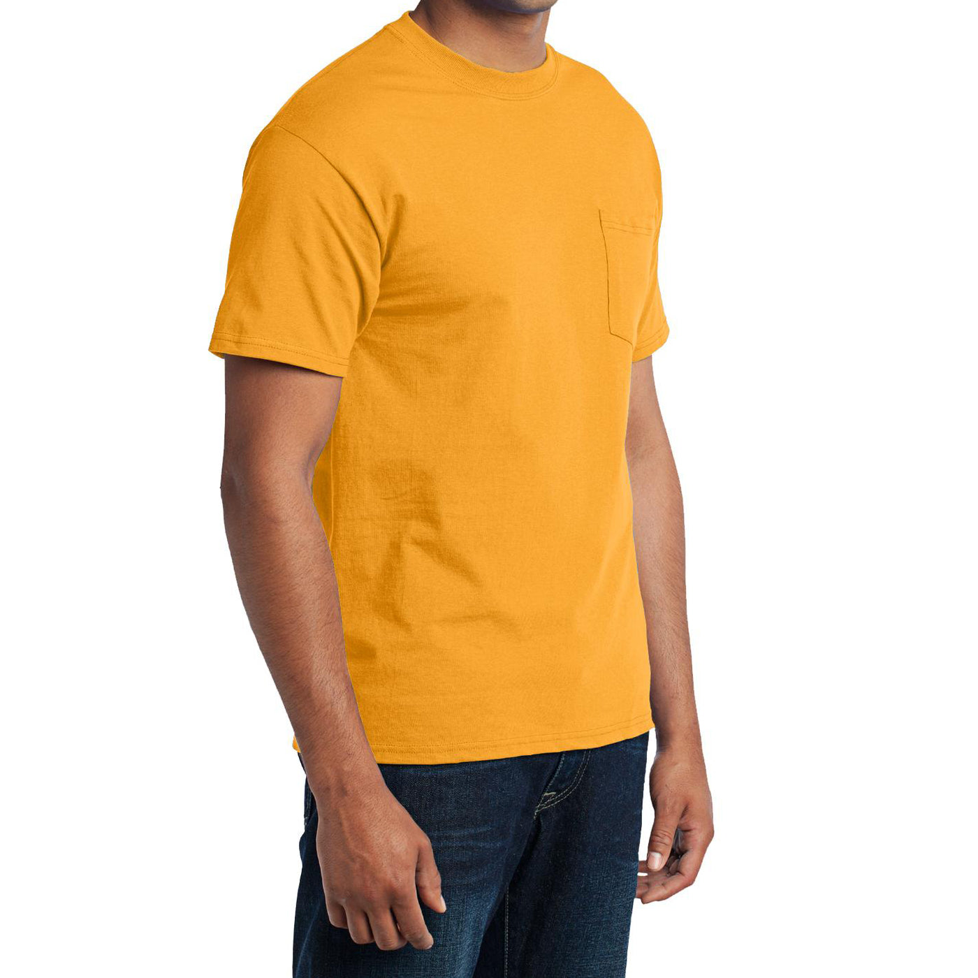 Men's Core Blend Pocket Tee - Gold – Side