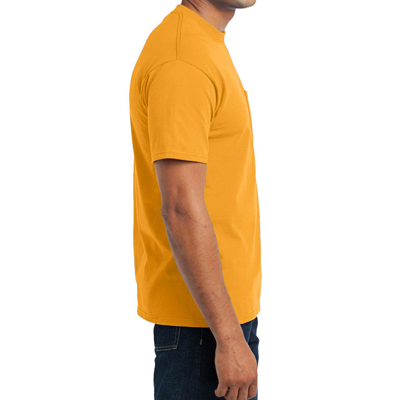Men's Core Blend Pocket Tee - Gold – Side